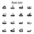 Boat, Ship icon set vectorillustration graphic design Royalty Free Stock Photo