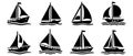 boat and ship icons set. Royalty Free Stock Photo