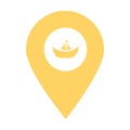 Boat, ship location map pin pointer icon. Element of map point for mobile concept and web apps. Icon for website design and app de