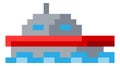 Boat Ship Pixel 8 Bit Video Game Art Icon