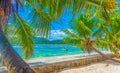 Boat by the shore in Baie Lazare Royalty Free Stock Photo