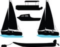 Boat silhouette vector