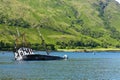 Boat, sinking, fishing vessel, Loch Linnie Royalty Free Stock Photo