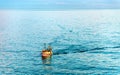 Boat in the Skagerrak Strait near Port of Hirtshals Royalty Free Stock Photo