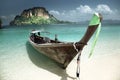 Boat on small island Royalty Free Stock Photo