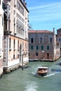 The boat on a small Venetian canal