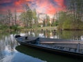 boat on the spreewald river in germany Royalty Free Stock Photo