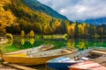 Boat station on the beautiful quiet lake