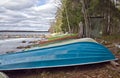 Boat station in the border of Saaksjarvi Lake in Finland Royalty Free Stock Photo