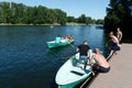 Boat station in the natural-historical park `Kuzminki-Lublino`