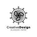 boat steering, nautical, maritime and propeller logo Ideas. Inspiration logo design. Template Vector Illustration. Isolated On Royalty Free Stock Photo