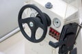 Boat steering wheel Royalty Free Stock Photo