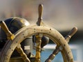 Boat steering wheel Royalty Free Stock Photo