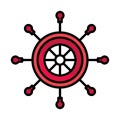 boat steering wheel icon Royalty Free Stock Photo