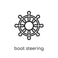 Boat Steering Wheel icon. Trendy modern flat linear vector Boat Royalty Free Stock Photo