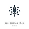 Boat steering wheel icon vector. Trendy flat boat steering wheel icon from nautical collection isolated on white background. Royalty Free Stock Photo