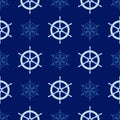 Boat steering wheel seamless pattern. Sailing and marine background