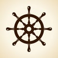 Boat steering wheel vector icon Royalty Free Stock Photo