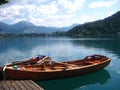 Boat on a still lake Royalty Free Stock Photo