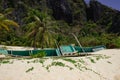 Boat stranded on a paradise beach Royalty Free Stock Photo