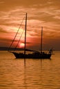 The Boat at the Sunset Royalty Free Stock Photo