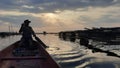 Boat sunset lake evening potrait water