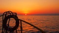 Boat sunset sea coast Royalty Free Stock Photo
