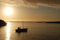 Boat at Sunset Royalty Free Stock Photo