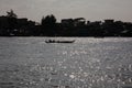 Boat in the sunshine on the Tonle Sap lake Royalty Free Stock Photo