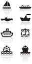 Boat symbol vector illustration set.