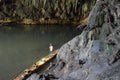 Boat at Tham Lod Cave, Mae Hong Son, Thailand Royalty Free Stock Photo