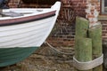 Boat tied on the ground Royalty Free Stock Photo