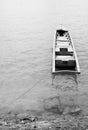 Boat Tied at Seashore Royalty Free Stock Photo