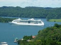 Boat tourism out of the Gatun locks Royalty Free Stock Photo