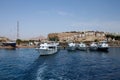 Boat with tourists near the Tiran Island