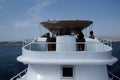 Boat with tourists near the Tiran Island