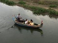 Boat with tourists sitting