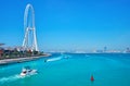 The boat traffic at Ain Dubai ferris wheel, Dubai Marina, UAE