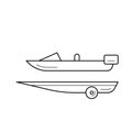 Boat trailer line icon.