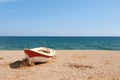 Boat on the tranquil beach Royalty Free Stock Photo