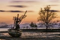 Boat, Tree and sky Royalty Free Stock Photo