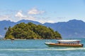 Boat trip AbraÃÂ£o beach Ilhas do Macedo. Ilha Grande, Brazil Royalty Free Stock Photo