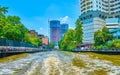 The boat trip along khlongs canals in Bangkok, Thailand