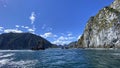 Boat trip. Blue ocean. Avachinskaya Bay of the Pacific Ocean Royalty Free Stock Photo