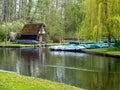 Boat trip in the natural landscape in the Spreewald Royalty Free Stock Photo