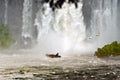 Iguazu Falls, Boat Trip, Tour to Water Curtain of Iguazu Waterfalls Royalty Free Stock Photo