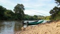 The Boat trip to Long neck Karen Village. Royalty Free Stock Photo