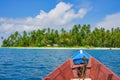 Boat trip to remote tropical island