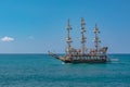 Boat trip tourists on a sailing ship.