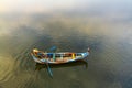 Boat trip at U Bein Bridge on Peaceful lake landscape in Mandalay, Myanmar